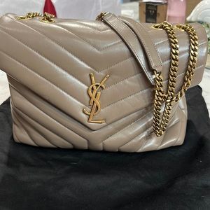 YSL LouLou Medium Calf Flap-Top Shoulder Bag